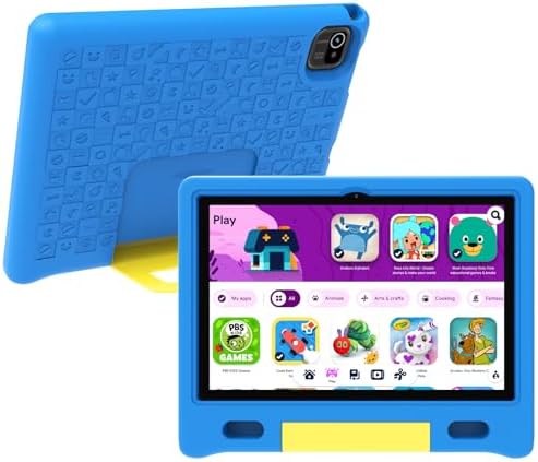 Android 13 Kids Tablets, 10.1 inch Tablet for Kids, with 1280 * 800 IPS HD Touchscreen, 32GB ROM, 2GB RAM, Dual Camera, 5000mAh Battery, Parental Control, Wifi & Bluetooth, Gifts for Children (Blue)