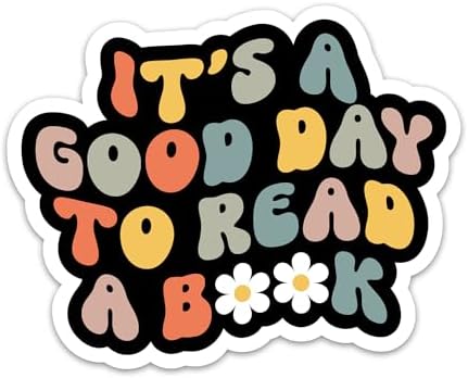 (3PCs) It's A Good Day to Read A Book Sticker, Retro Booktok Book Lover Stickers, Daisy Reading Waterproof Vinyl Decals for Laptop Tumbler Kindle Water Bottle Bookish Gifts for Readers (3 Inches)