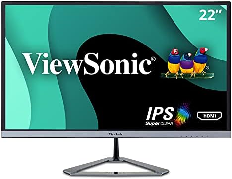 ViewSonic VX2276-SMHD 22in IPS 1080p Frameless LED Monitor HDMI, DisplayPort (Renewed)