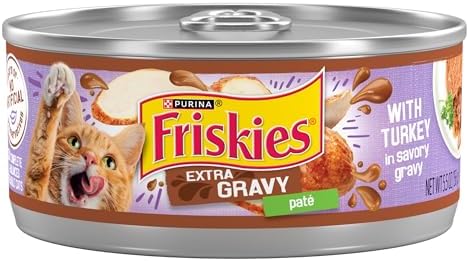 Purina Friskies Wet Cat Food Gravy Pate, Extra Gravy Pate With Turkey in Savory - (Pack of 24) 5.5 oz. Cans