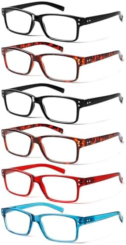 NORPERWIS Reading Glasses 6 Pairs Quality Readers Spring Hinge Glasses for Reading for Men and Women (6 Pack Mix Color -2, 1.75)