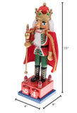 Clever Creations Wooden Christmas Nutcracker Advent Calendar, Countdown to Christmas, Festive Holiday Decoration, King