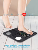 Healthkeep Smart Body Fat Scale with Large VA Display 15 Body Composition Metrics with Heart Rate Body Fat Smart Digital Bathroom Weighing Scale Compatible with iOS Android, Max 400lbs/180kg, 28cm