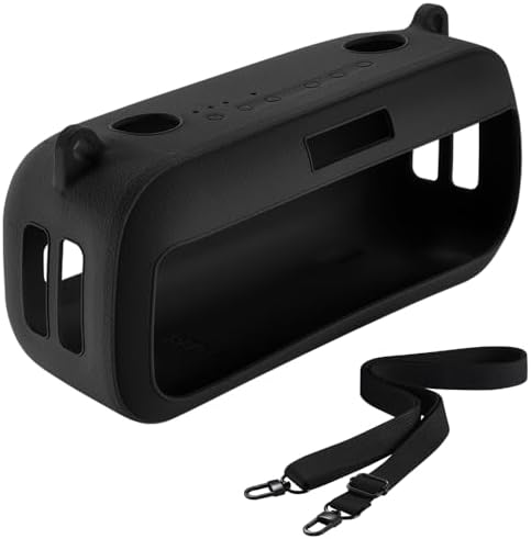 Carrying Silicone Cover Case Compatible with New Bose SoundLink Max Portable Speaker (Black)