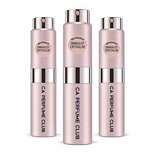 CA Perfume Impression of Omnialist Crystallin For Women Replica Version Fragrance Dupes Concentrated Long Lasting Eau de Parfum Spray Refillable Atomizer Bottle 0.27 Fl Oz-X3