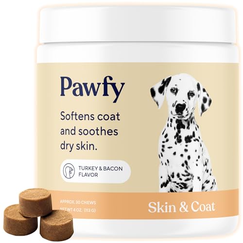 Pawfy Dogs Skin & Coat Soft Chews | Allergies | Itching | Licking | Paw Biting | Scratching & More