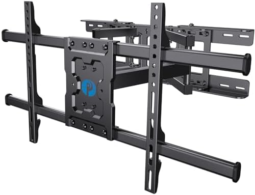 Full Motion TV Wall Mount Articulating Arms Swivel Tilt Rotation for Most 37-75 Inch OLED, LCD, LED Flat Curved TVs, Extension to 24 inch Wood Stud up to 132lbs Max VESA 600x400mm by Pipishell
