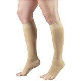 Truform 20-30 mmHg Compression Stockings for Men and Women, Knee High Length, Open Toe, Beige, 3X-Large