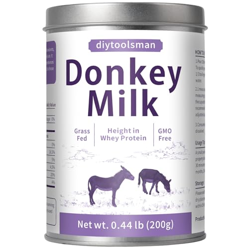 200g Donkey Milk Powder –100% Organic Donkey Milk Formula, Not Easy to Clump –Rich in Whey Protein, Vitamins & Minerals –Gluten-Free, No Additives