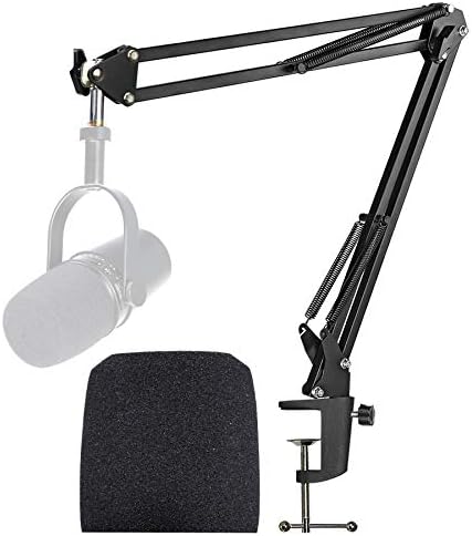 MV7 MV7X MV7+ Boom Arm - Mic Arm with Foam Cover Windscreen Compatible with Shure MV7 and Shure MV7X and Shure MV7+ Microphone with Pop Filter by YOUSHARES