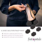 Foot Petals Spot Dot Cushion, Pressure Point Solution for Blister Relief, Rub Protection, Women's Heels, Pumps, Flats, 6pc, Black