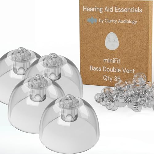 Hearing Aid Domes for Oticon Minifit Bass 12MM Double Vent Domes, Qty 36, Oticon Dome Replacements, Universal Oticon 12MM Domes Hearing Aid Supplies 12MM