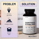 Nootrix Cortisol Manager and Stabilizer Supplement | Supports Deep Sleep & Relaxation | Cortisol Supplement with Ashwagandha, L-Theanine, Rhodiola Rosea Extract & Apigenin | 90 Vegan Capsules