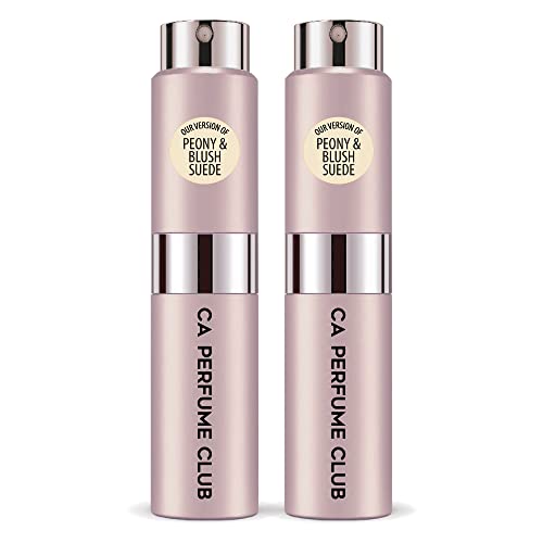 CA Perfume Club Impression of J Mlon Peony & Blush Suede For Women Replica Version Fragrance Dupes Concentrated Long Lasting Eau de Parfum Spray Refillable Atomizer Bottle 0.27 Fl Oz-X2