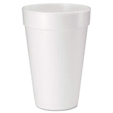 DART 16oz Foam Cups, Case of 500ct, 16J165 & 20J16 3.7" Top and 2.4" Bottom Diameter, 6.1" Height, 20 Oz Big Drink Foam Cup (Case of 500), White