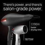 Professional 2200W Ionic Salon Hair Dryer - Professional Blow Dryer - Lightweight Travel Hairdryer for Normal & Curly Hair Includes Volume Styling Nozzle
