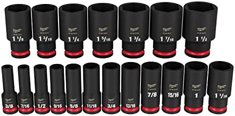 Milwaukee ShockWave 1/2 in. drive SAE 6 Point Deep Impact Rated Socket Set 19 pc