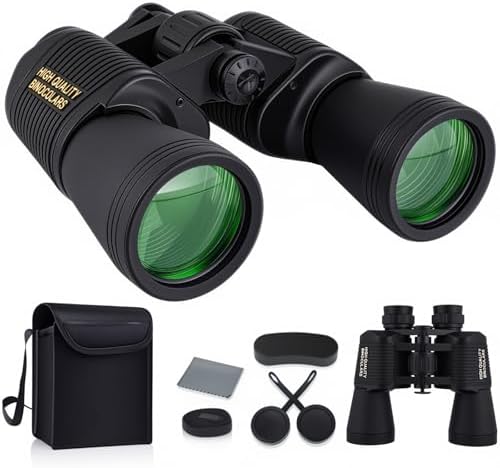 20x50 High Powered Binoculars for Adults, Clear Durable Binoculars for Bird Watching Sightseeing Wildlife Watching Travel Hunting Football Games Stargazing with Carrying Case & Strap
