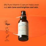 PURITO Pure Vitamin C Serum 60ml / 2.0 fl.oz., Natural Ingredients Serum, Vitamin C, Vegan & Cruelty Free, Hypoallergenic, Calming, Fragrance-free, Korean Skin Care