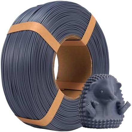 eSUN PLA+ Refilament 1.75mm, 3D Printer Refill PLA Plus, Dimensional Accuracy +/- 0.03mm, 1KG Spoolless 3D Printing Filament for 3D Printers, Grey