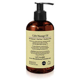 Calm Massage Oil with Lavender & Chamomile Essential Oils to Relax Sore Muscles - for Massage Therapy & Home use – with Coconut, Grapeseed & Jojoba Oils for Smooth Skin– Brookethorne Naturals - 8oz