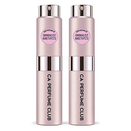 CA Perfume Impression of Omnialist Amethyste For Women Replica Version Fragrance Dupes Concentrated Long Lasting Eau de Parfum Spray Refillable Atomizer Bottle 0.27 Fl Oz-X2