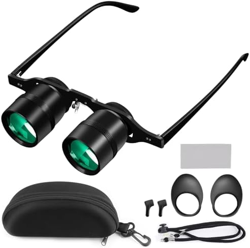 BLACKICE Binocular Glasses Hands Free, Professional Binocular Glasses for Fishing, Bird Watching, TV, Sports, Concerts, Theater, and Sightseeing, Portable Binoculars and Opera Glasses