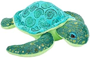 Wild Republic Sea Turtle, Foilkins Junior, Stuffed Animal, 8 inches, Gift for Kids, Plush Toy, Fill is Spun Recycled Water Bottles