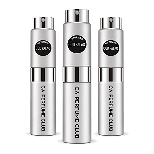 CA Perfume Impression of Oud Palao For Women & Men Replica Version Fragrance Dupes Concentrated Long Lasting Eau de Parfum Spray Refillable Atomizer Bottle 0.27 Fl Oz-X3