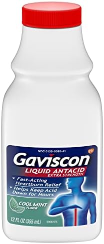 Gaviscon Extra Strength Cool Mint Liquid Antacid For Fast-Acting Heartburn Relief, 12 Ounces
