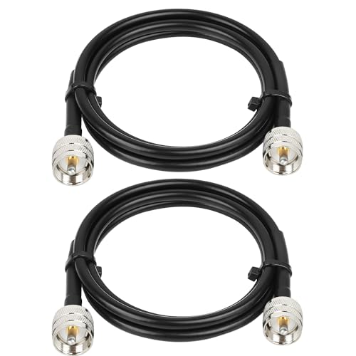 RG8x Jumper Cable 4ft,2 Pack PL259 Jumper Cable,CB Coax Cable 50 Ohm,UHF PL259 Male to Male Low Loss CB Antenna Cable for CB Radio,HAM Radio, VHF Radio, SWR Meter, Antenna Analyzer