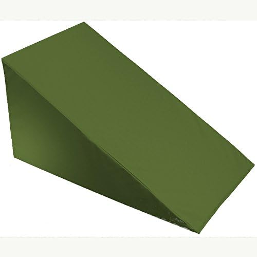 MoonRest 7”, 10”, 12”- inch Foam Bed Wedge Zippered Cover/Pillow Replacement Cover (24" X 24" X 10", Olive)
