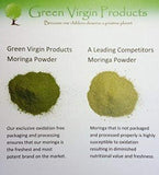 Green Virgin Moringa Oleifera Capsules - 100 Percent Pure, Organic, Natural Powdered Leafs, Superfood