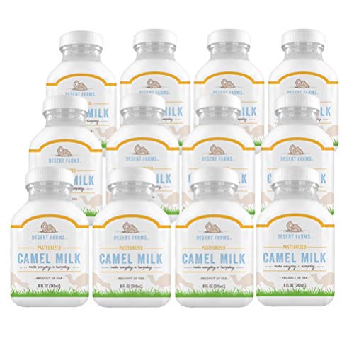 Desert Farms - Organic Fresh Frozen Camel Milk - Fresh Flavor with Health Benefits - Pure & Natural Grade A - Allergen Free Milk from Healthy Camels in Midwest - Made In The USA [12 Pack]