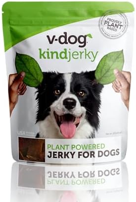 V-dog Kind Jerky - 100% Vegan Jerky Dog Treats - Plant Based Protein and Superfoods - 8 Ounce - All Natural - Made in The USA