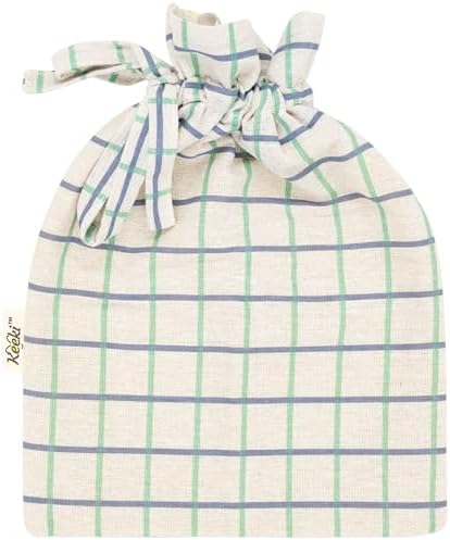 Bag - The Original Beeswax Lined Bread Bag for Homemade & Sourdough | Reusable Linen Bread Storage | Beeswax Wrap Alternative | Plastic-Free Storage w/Wide Opening & Drawstring Closure - Blue