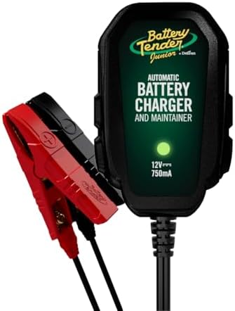 Battery Tender Junior 12V, 750mA Charger and Maintainer: Automatic 12V Powersports for Motorcycle, ATVs, and More - Smarter Than a Trickle Charger - 021-0123