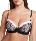 Victoria's Secret Dream Angels Lightly Lined Lace Demi Bra, Adjustable Straps, Bras for Women, Black Ribbon (38DDD)