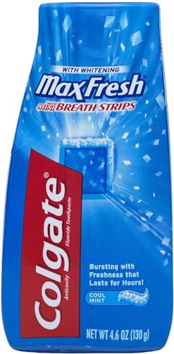 Colgate Max Fresh Liquid Toothpaste with Breath Strips, Cool Mint, 4.6-Ounce (6 Pack)