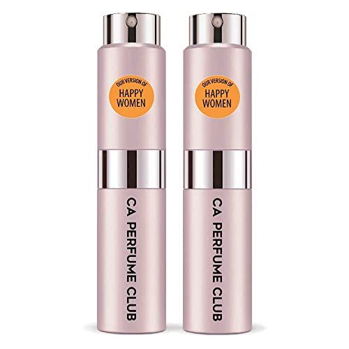 CA Perfume Impression of Clinic Happy Women For Women Replica Version Fragrance Dupes Concentrated Long Lasting Eau de Parfum Spray Refillable Atomizer Bottle 0.27 Fl Oz-X2