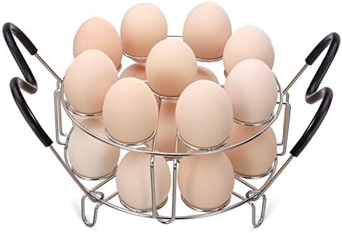 Stackable Egg Steamer Rack Trivet 9 holes with Heat Resistant Handles for Instant Pot Accessories Stainless Steel Egg Assit fits 6qt 8qt Pressure Cooker(9 Holes Handle Set)