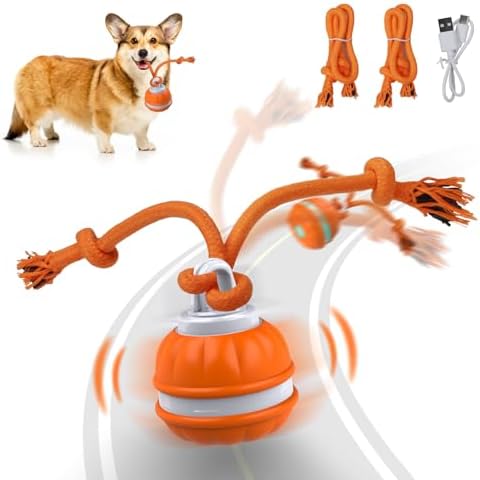 Peppy Pet Ball for Dogs, Dog Interactive Toys,Motion Activate Rolling Ball for Puppy/Small Dogs, Automatic Moving Toy,USB Rechargeable