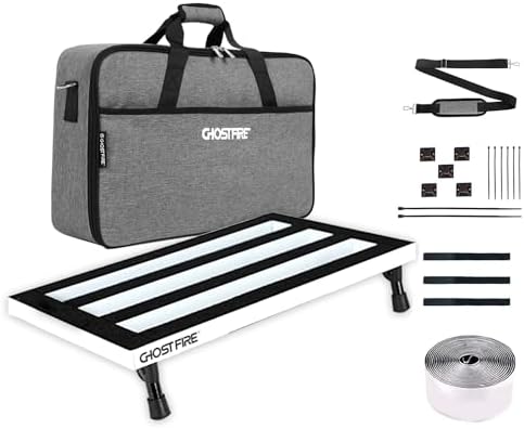 Ghost Fire Guitar Pedal Board Aluminum Alloy 1.76IB Super light Effect Pedalboard 19.8''x11.5'' with Carry Bag,SPL-04 White