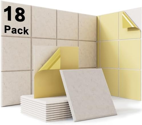 18 Pack Camel Acoustic Panels 12"X12"X 0.4"Soundproof Wall Panels Wall Decoration Sound Absorbing Panel High-Density Sound Deadening Panels,Acoustic Treatment Panel For Home Studio