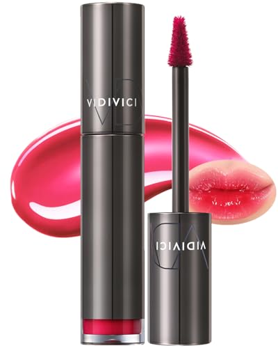 VIDIVICI Millennial Tint Glit - Transfer Proof Moisture Korean Lip Tint with Long-Lasting Color, Lightweight Water Jelly Texture, Hydrating & Smudge-Free Lip Stain, 0.13oz (07 BEST BUD)