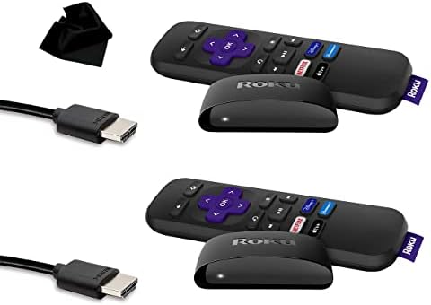 Roku Express HD 2 Pack | Streaming Player HD with Roku Simple Remote, Includes Premium HDMI Cable | with Microfiber Cleaning Cloth