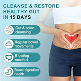 15 Day Cleanse, Gut and Colon Support, Advanced 15 Day Gut Cleanse Detox for Women & Men with Senna, Cascara Sagrada & Psyllium Husk, Non-GMO, 30 Capsules