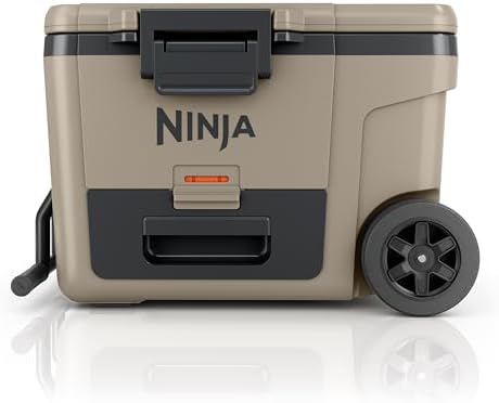 Ninja FrostVault 45qt Wheeled Cooler with Dry Zone, Integrated Fridge-Temp Dry Storage Drawer, Premium Heavy-Duty Insulated Cooler, Keeps Ice for Days, Birch Beige, FB245CS