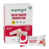 Supergut Prebiotic Bars | Meal Replacement | Boost GLP-1 | High Fiber and Protein | No Added Sugar | Keto Food, Meal, Snack (Strawberry Almond, 12 Count)