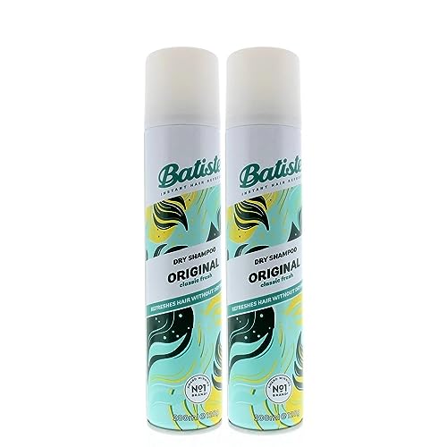 Batiste Dry Shampoo, Original Fragrance, Refresh Hair and Absorb Oil Between Washes, Waterless Shampoo for Added Texture Body, 6.35 OZ Bottle, White